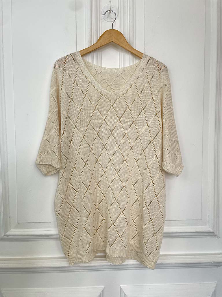 Argyle Knit - Ecru