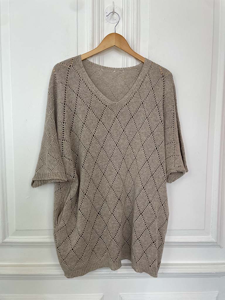 Argyle Knit - Latte