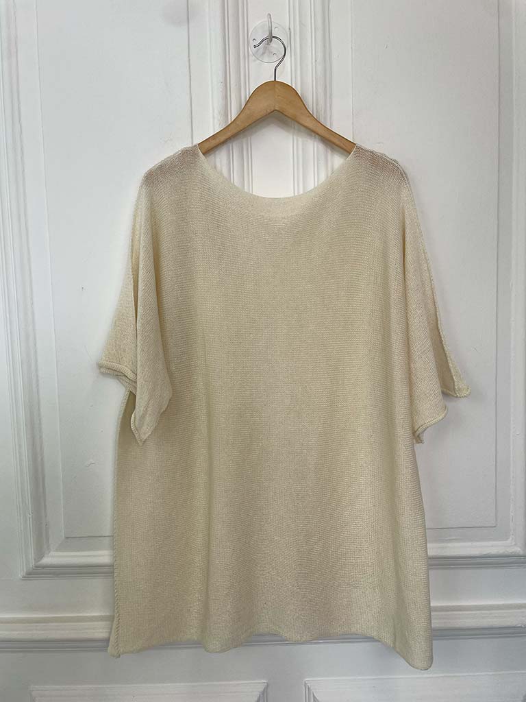 Oversized Raw Edge Knit - Ecru