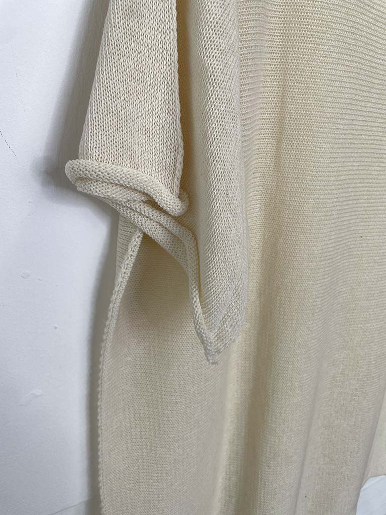 Oversized Raw Edge Knit - Ecru