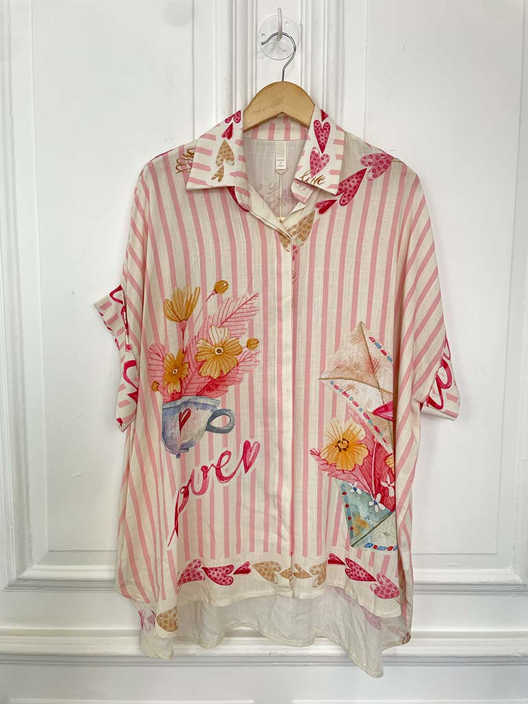 Love Flower Print Shirt