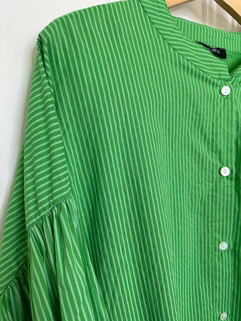 Cotton Stripe Shirt - Apple