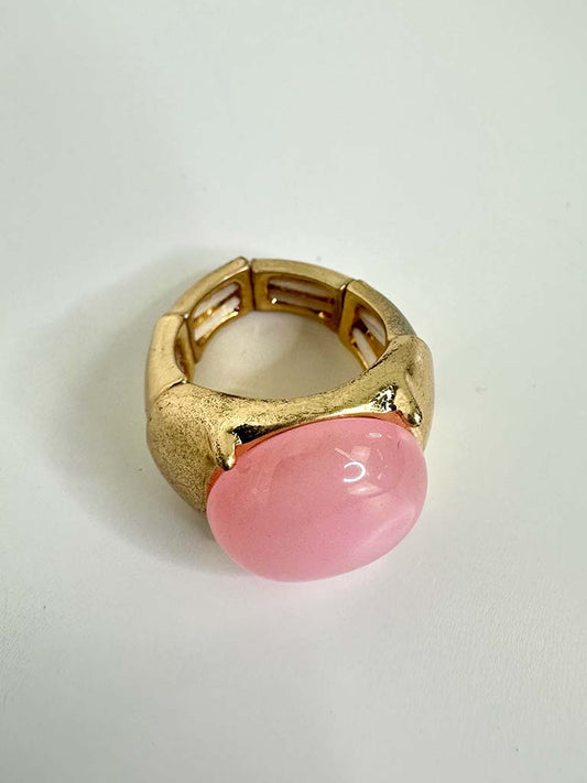 Envy Brushed Gold Elasticated Ring - Sugar