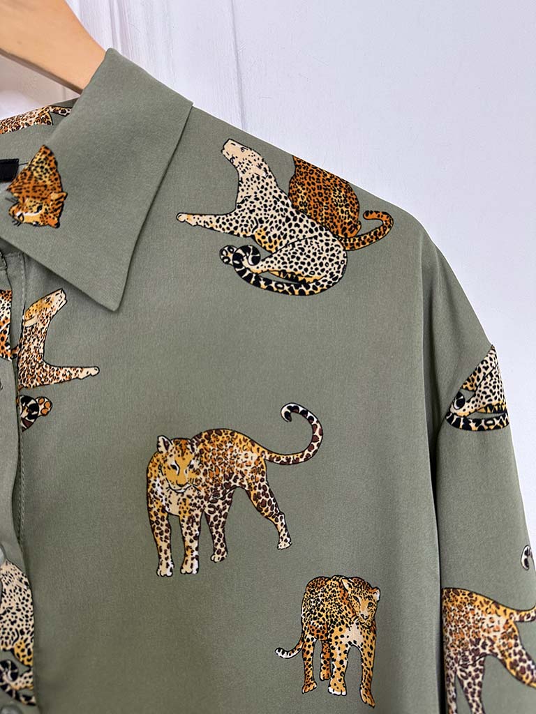 Leopard Print Shirt - Khaki