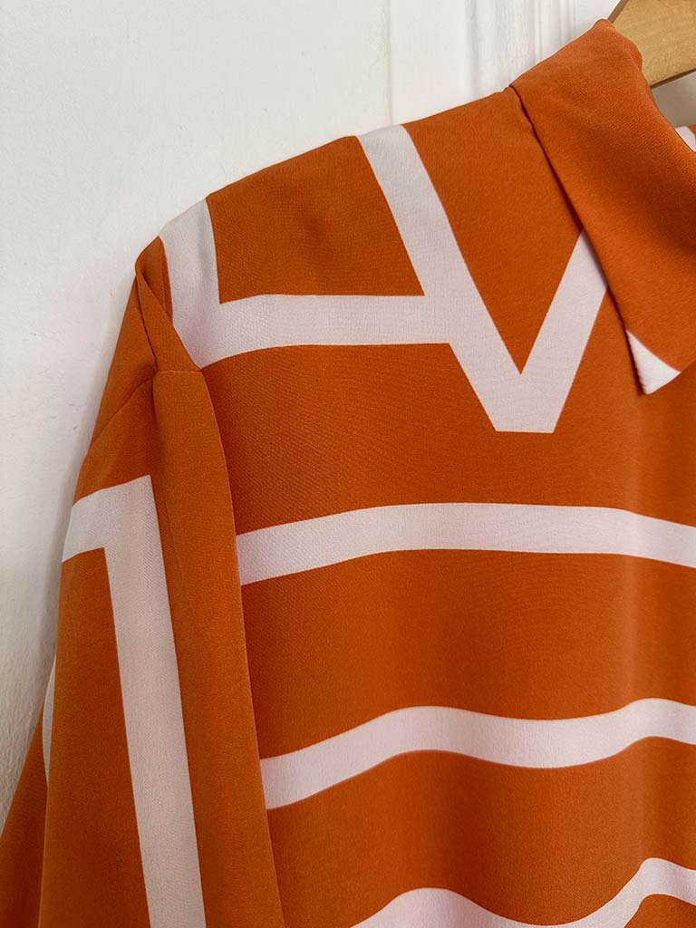 Geo Print Shirt - Orange