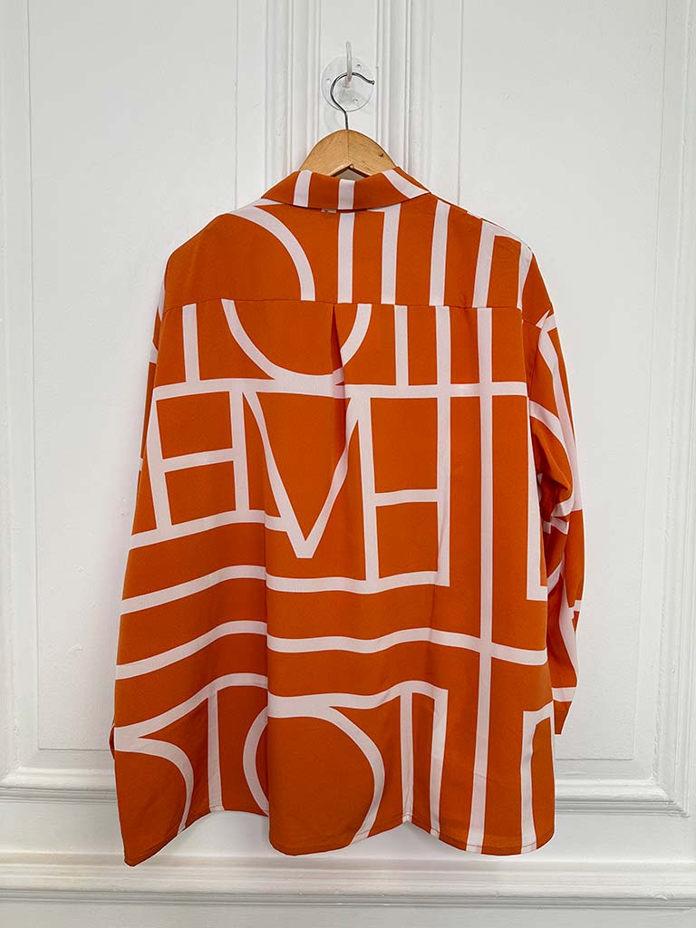 Geo Print Shirt - Orange