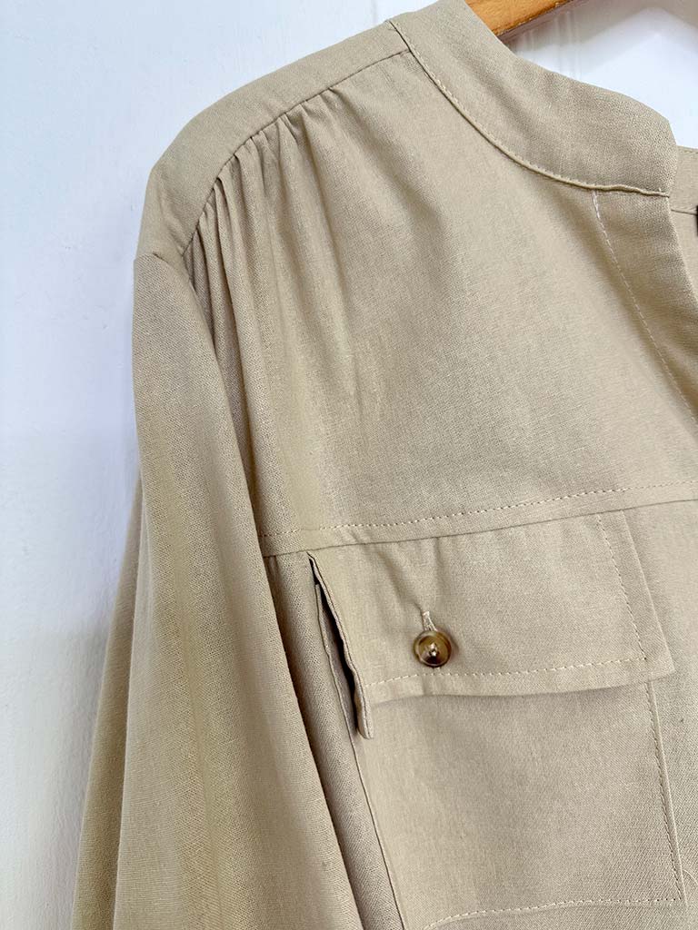 Utility Shirt Dress - Sand