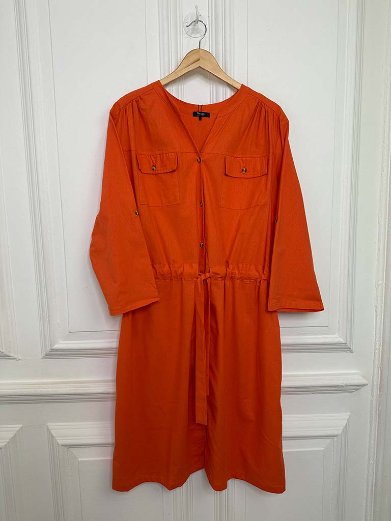 Utility Shirt Dress - Orange