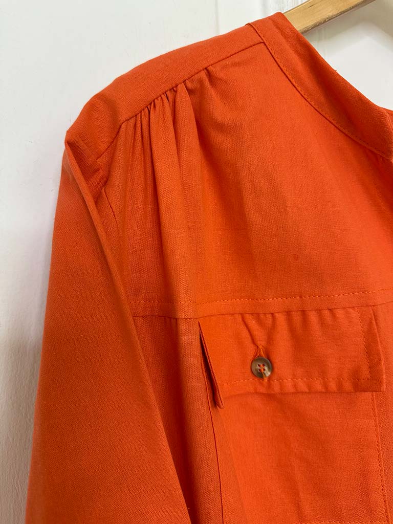 Utility Shirt Dress - Orange