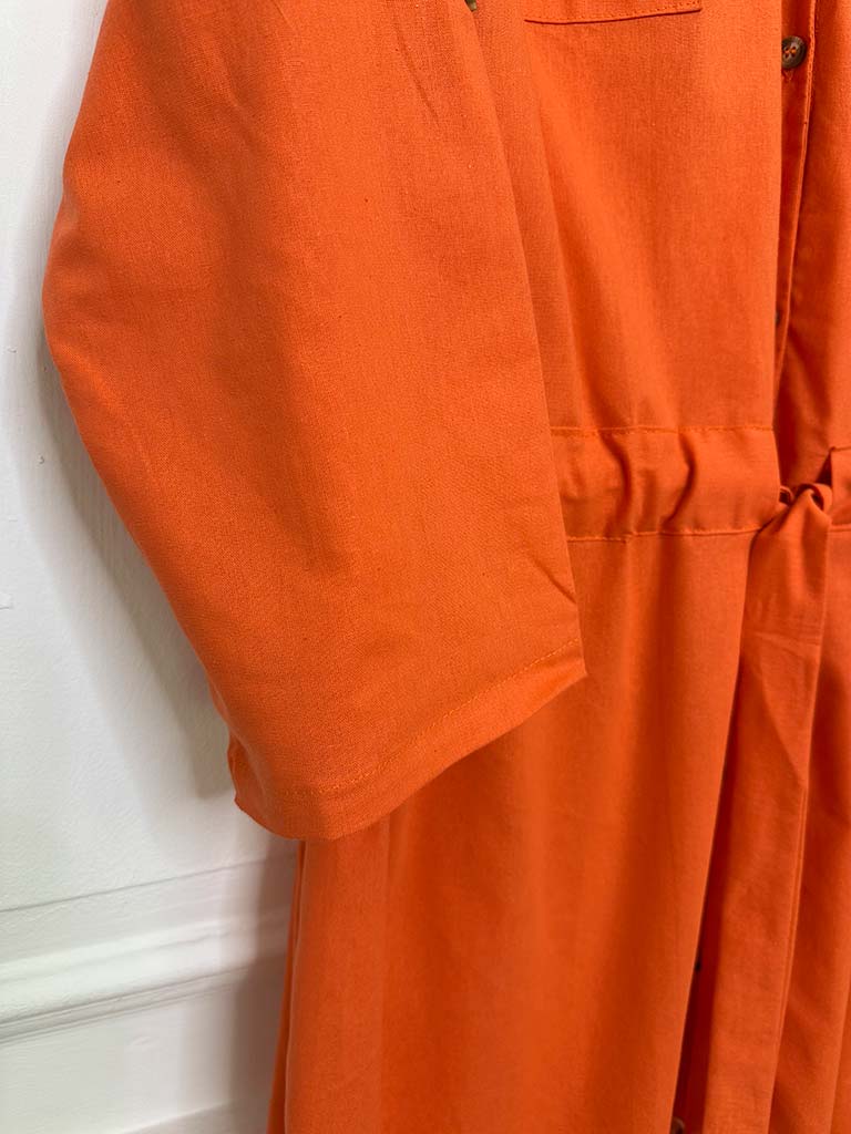 Utility Shirt Dress - Orange