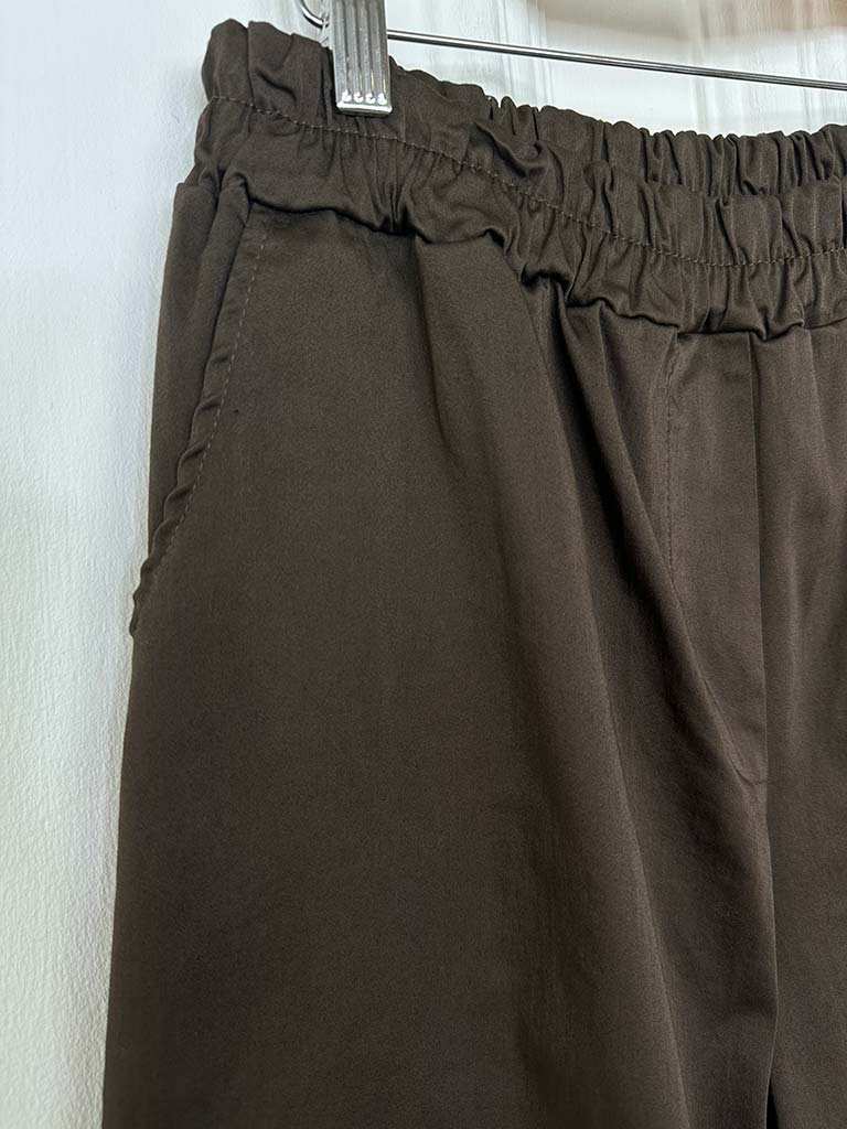 Wide Leg 7/8 Trousers - Chocolate