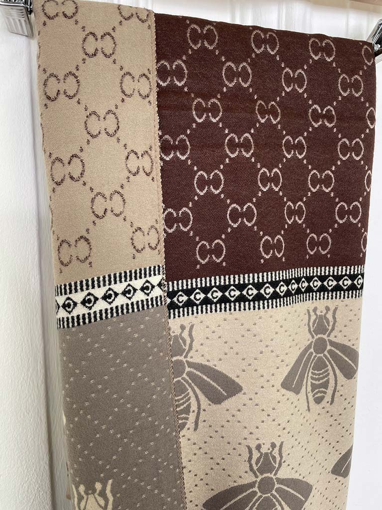 Malissa J Bee Border Scarf - Brown