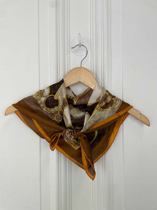 Malissa J Silk Feel Chain Neckerchief - Tan