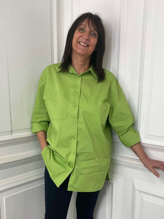 Cotton Pocket Shirt - Kiwi Green