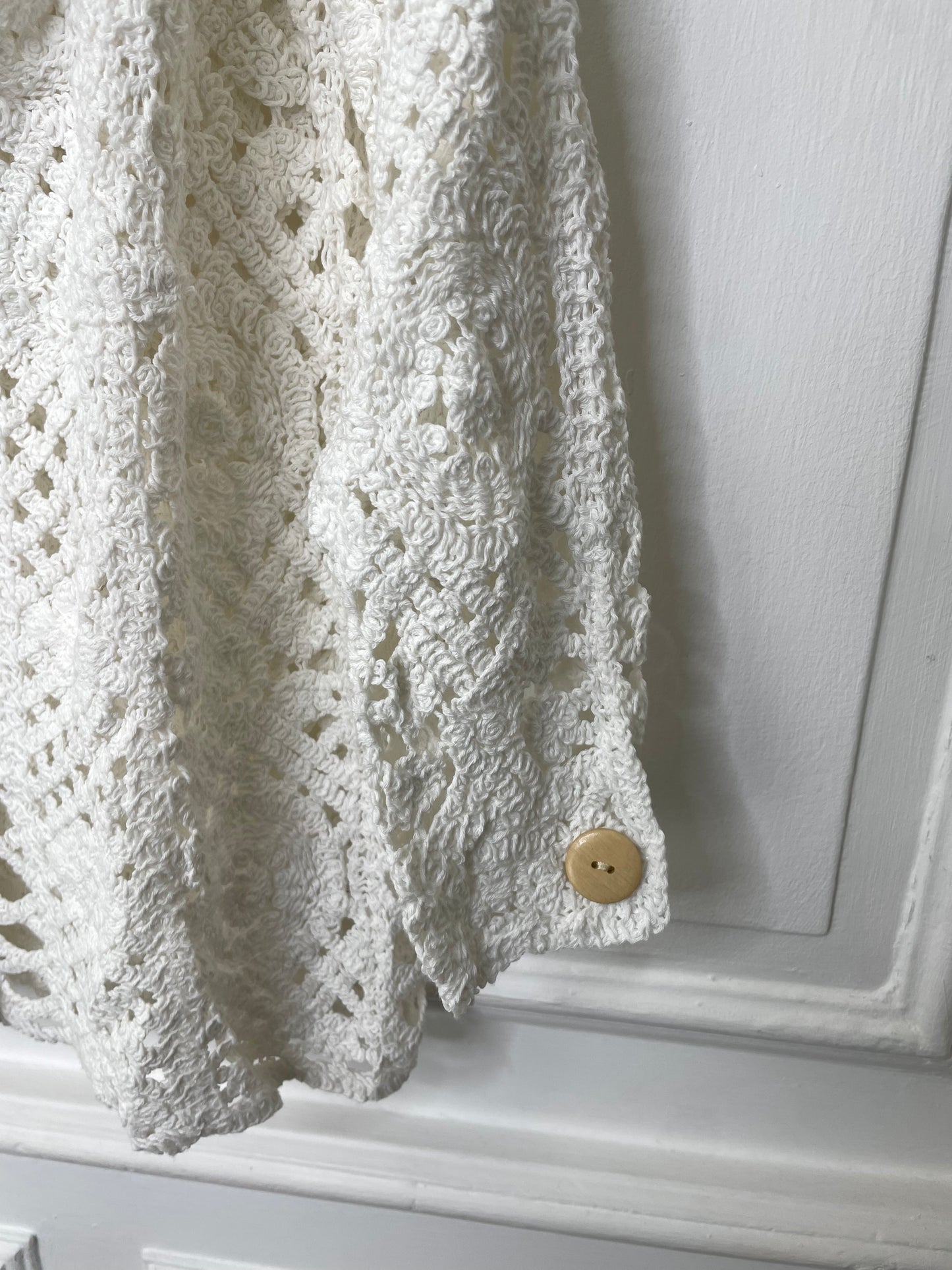 Crochet Knit Button Up Cardigan