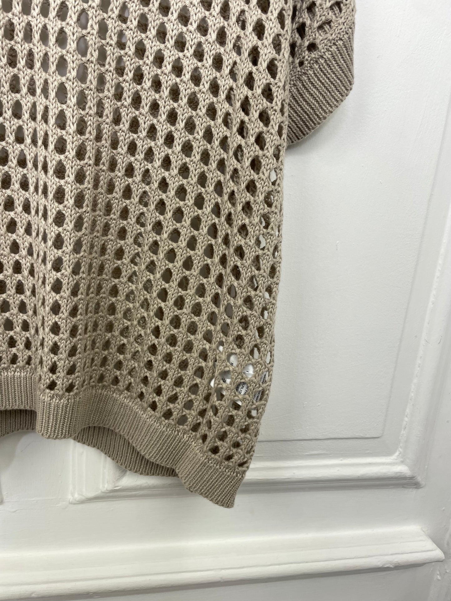 Honeycomb Sleeveless Jumper - Stone