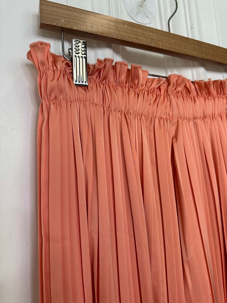 Pleat Silk Feel Palazzos - Apricot