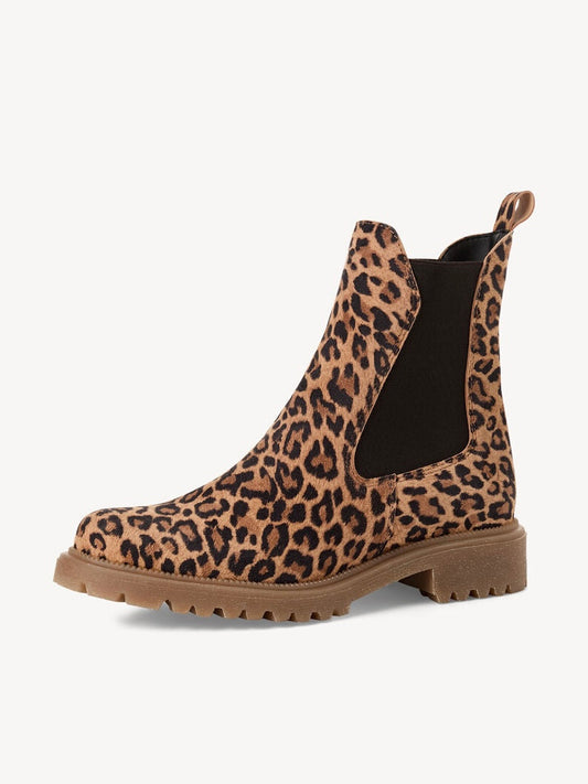 Tamaris Leather Chelsea Boots - Leopard