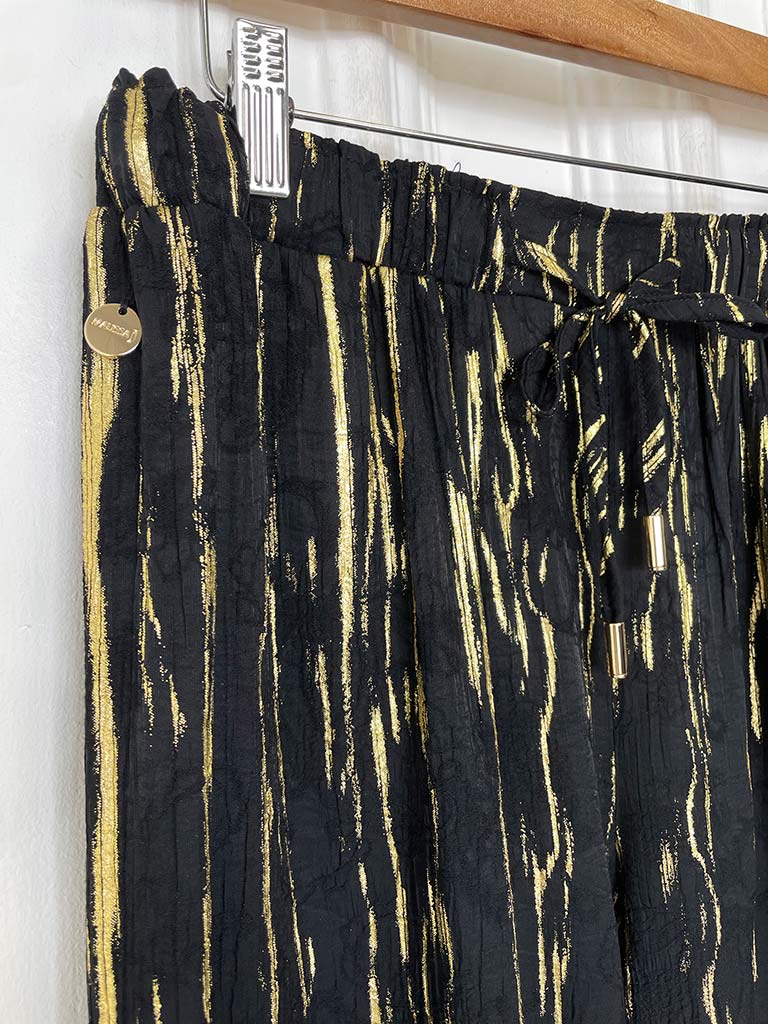 Malissa J Metallic Shimmer Trousers - Black