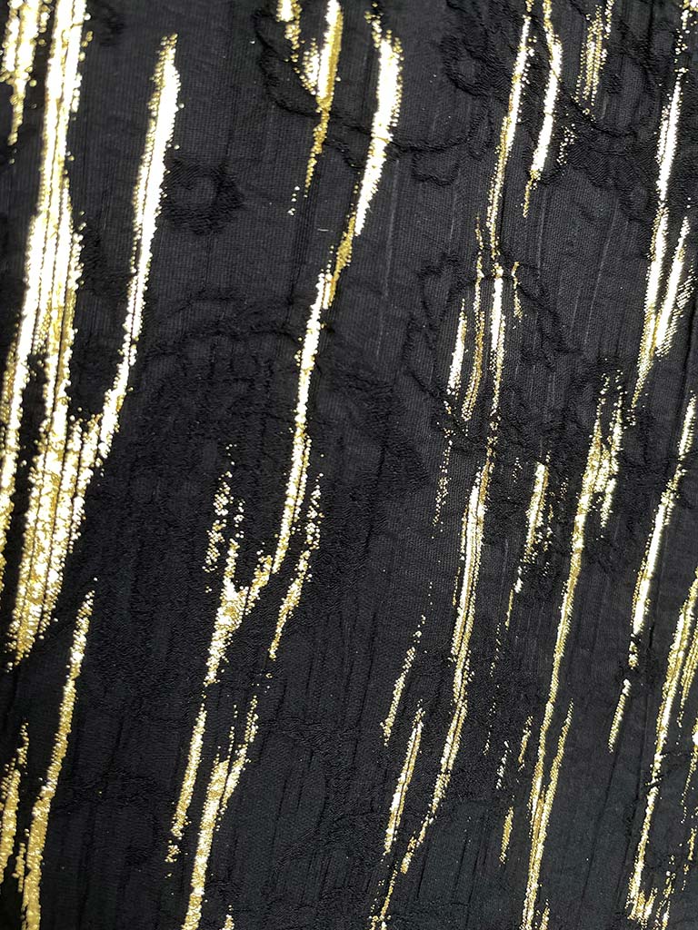 Malissa J V-Neck Bias Cut Vest - Black & Gold