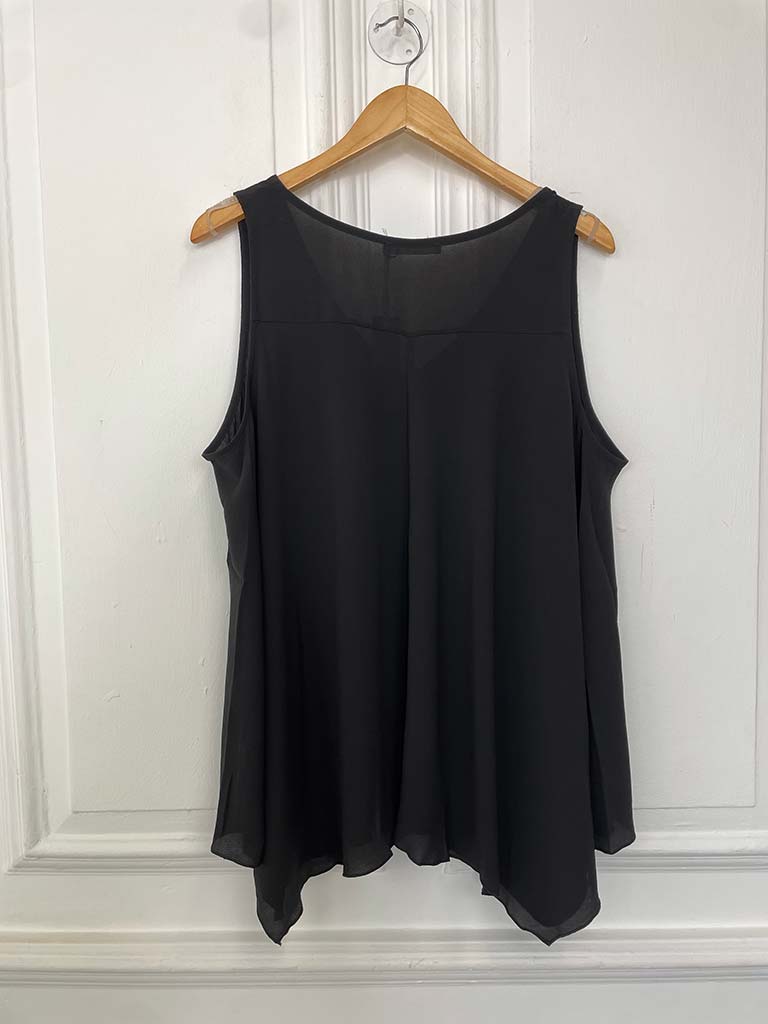 Malissa J V-Neck Bias Cut Vest - Black