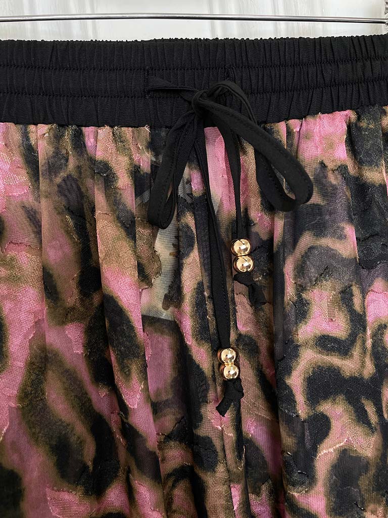 Malissa J Side Stripe Trousers - Blush Leopard