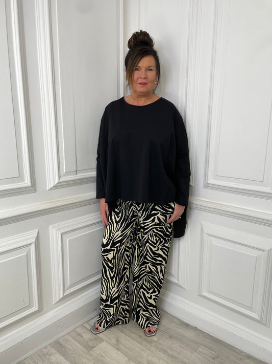 Zebra Print Palazzo Trousers