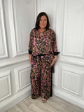 Blush leopard side stripe trousers with relaxed fit styled for womens fashion and everyday wear in a modern outfit. - Malissa J Side Stripe Trousers - Blush Leopard