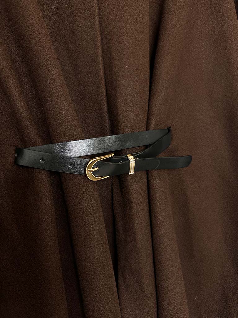 Belted Cape - Chocolate