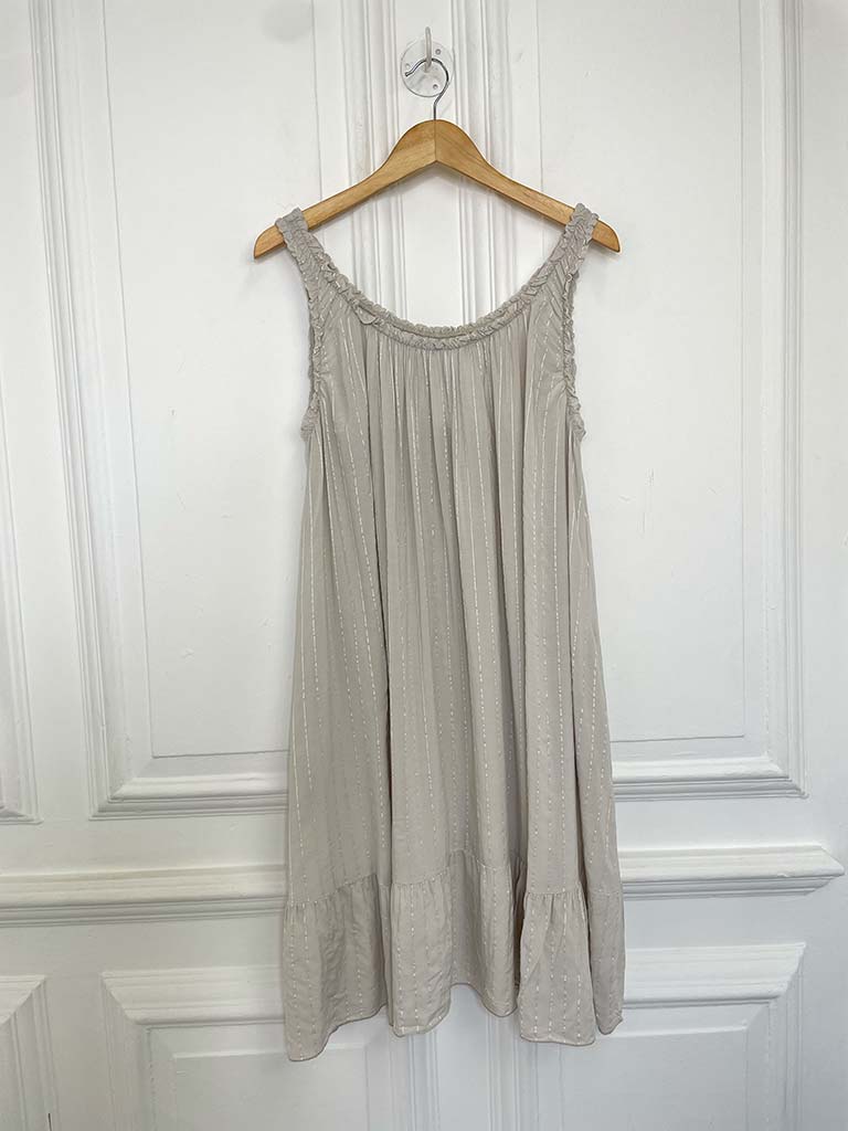 Frill Strap Sundress - Stone