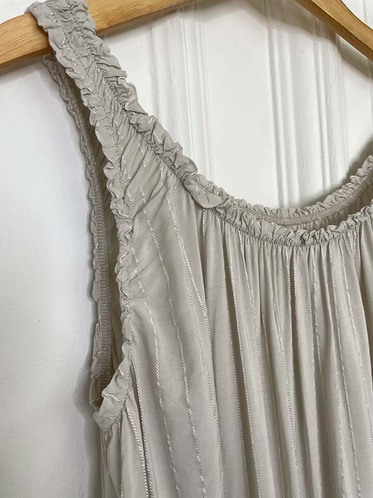 Frill Strap Sundress - Stone