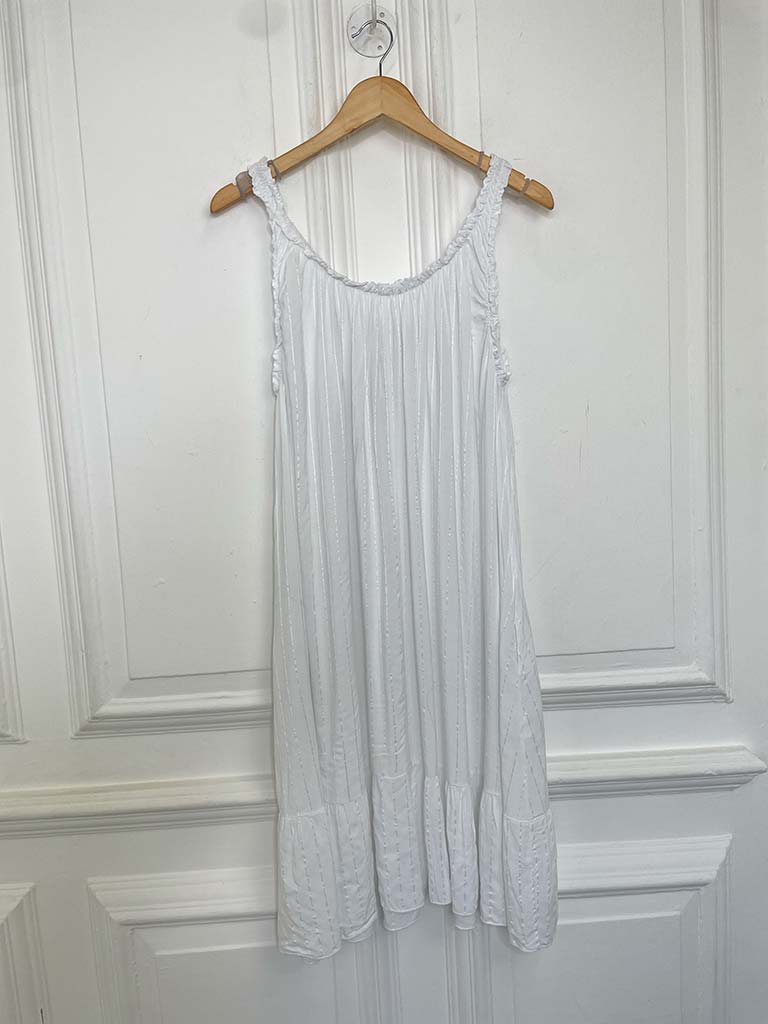 Frill Strap Sundress - White