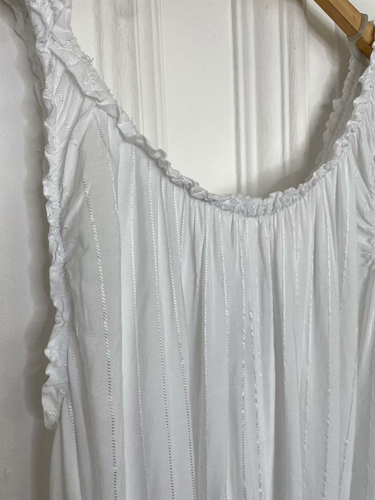 Frill Strap Sundress - White