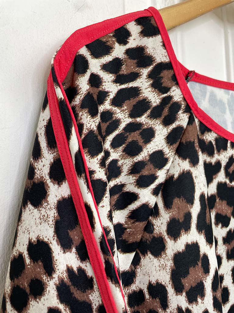Sports Luxe Leopard Top - Red