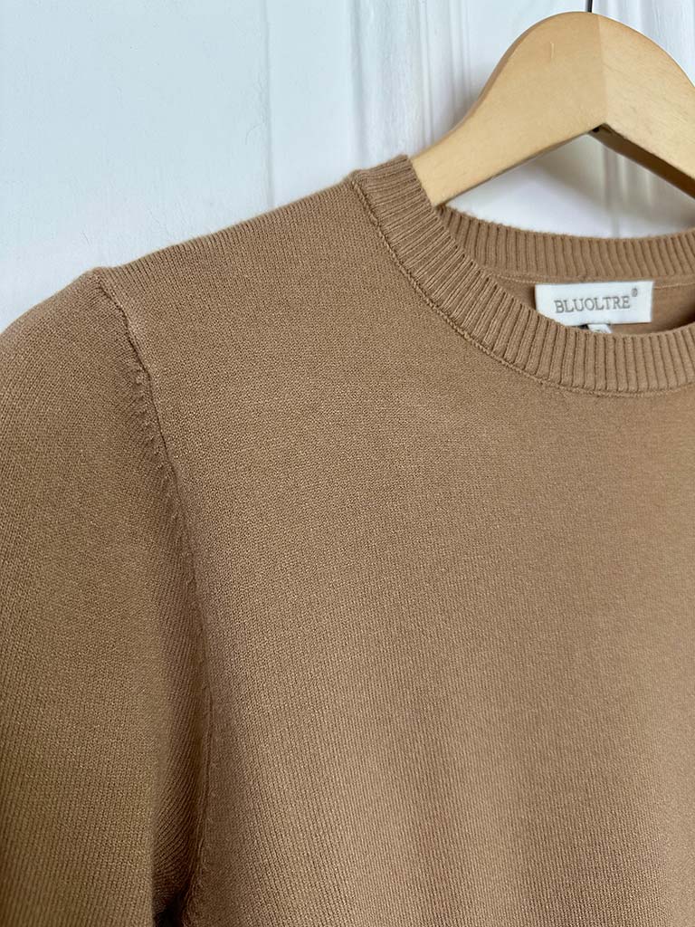 Gold Button Super Soft Knit - Camel