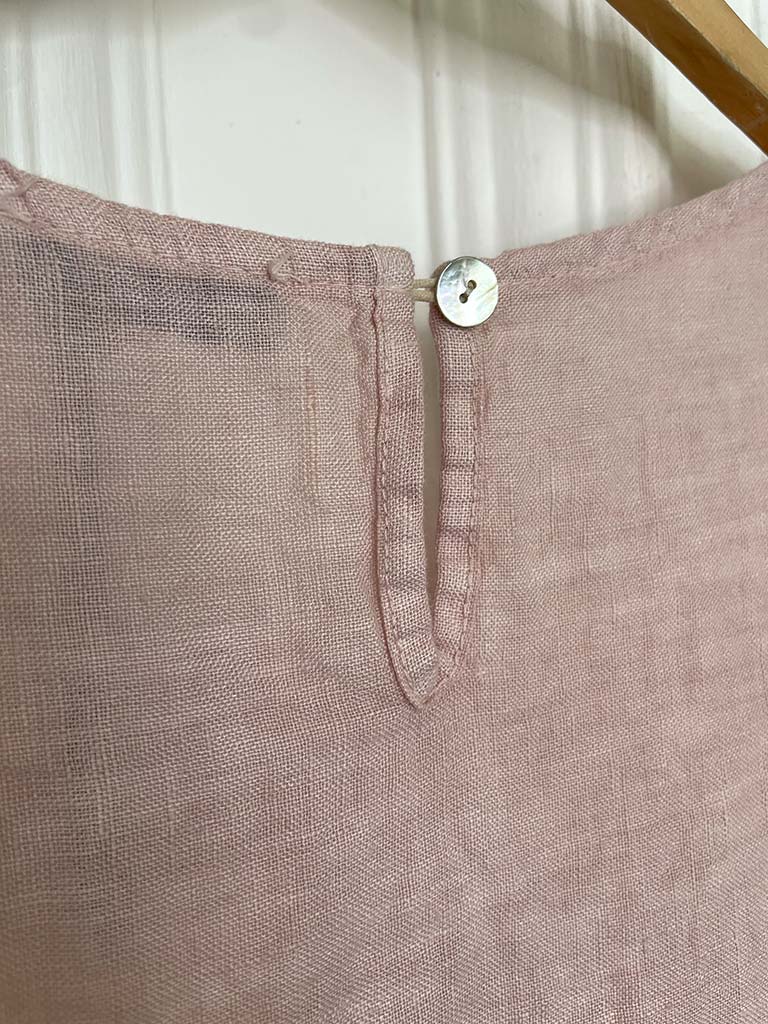 Tie Front Linen Top - Petal