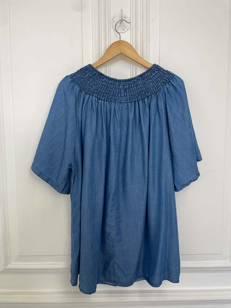Bardot Shirred Tie Top