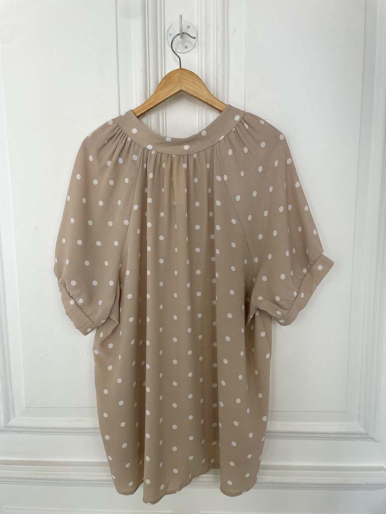 Dotty Large Button Top - Stone