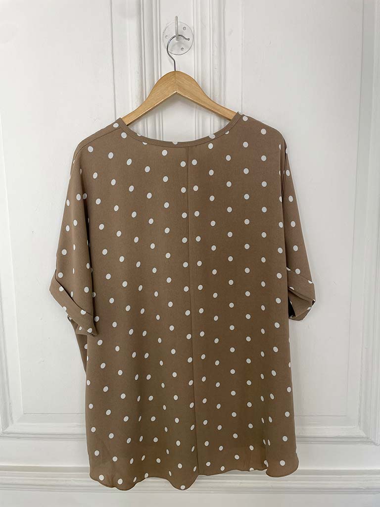 Dotty Oversized Top - Mocha