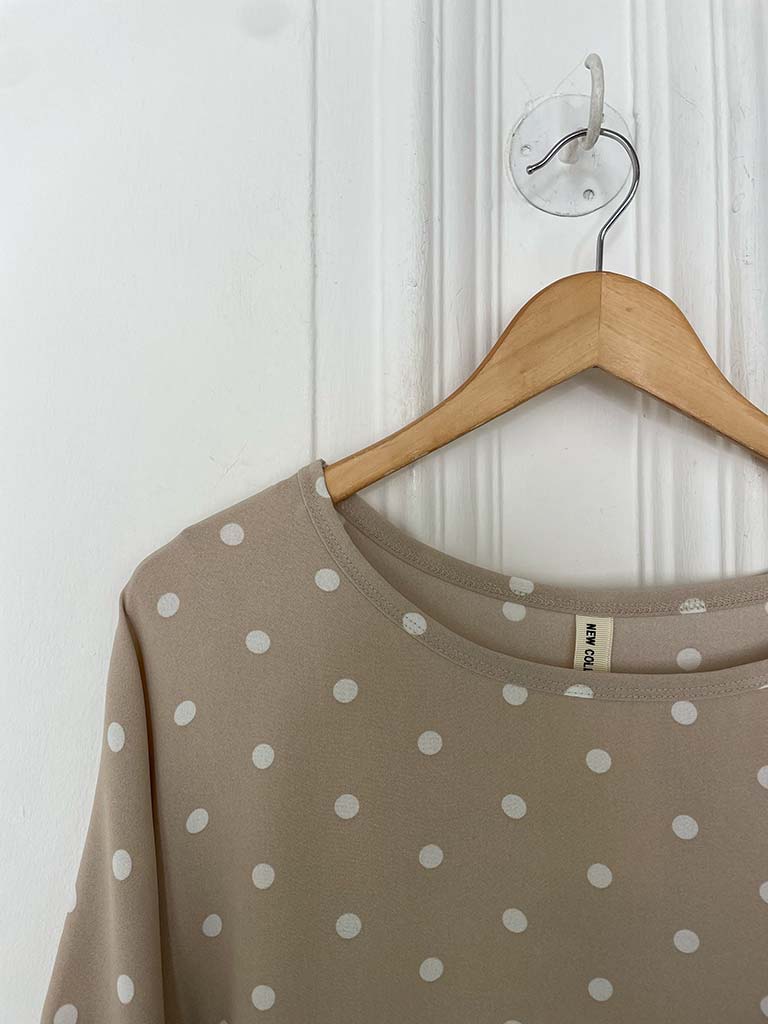 Dotty Oversized Top - Stone