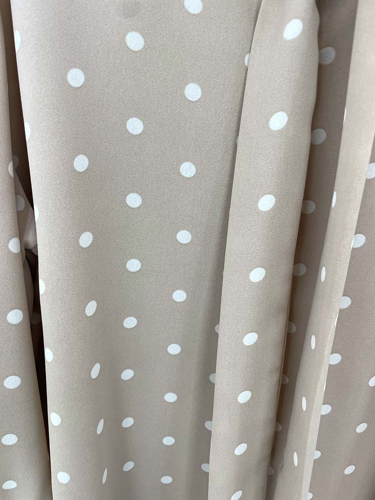 Dotty Pussybow Blouse - Stone