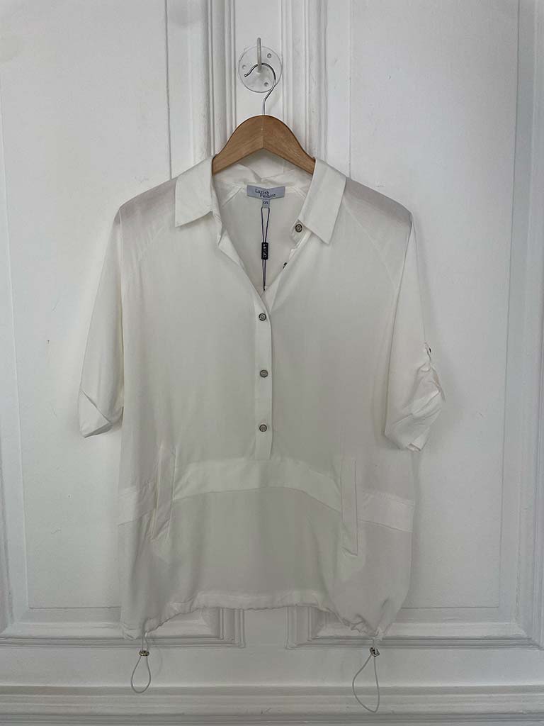 Sports Luxe Pocket Top - Warm White