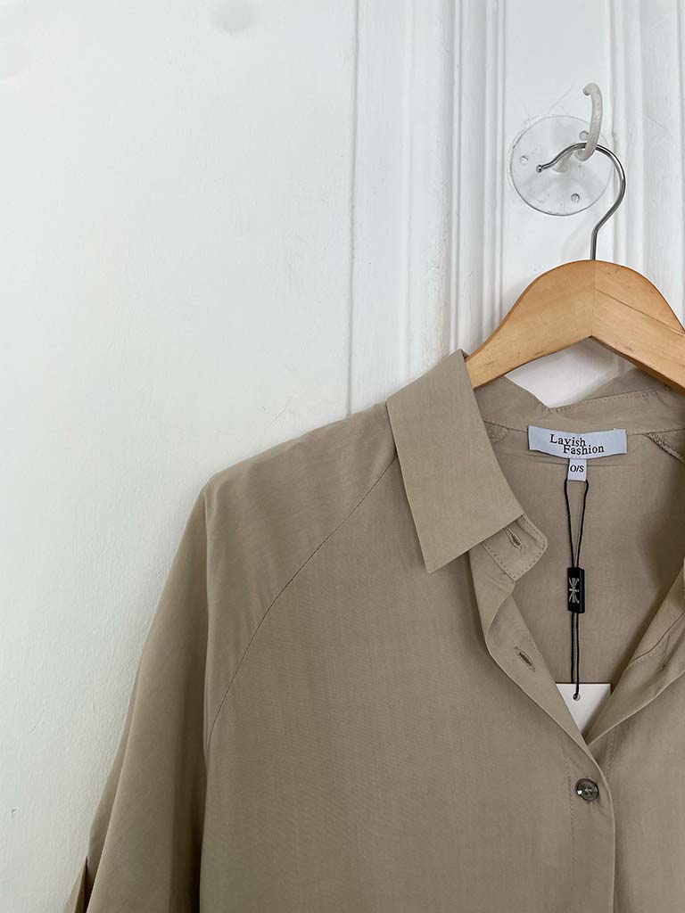 Sports Luxe Pocket Top - Stone