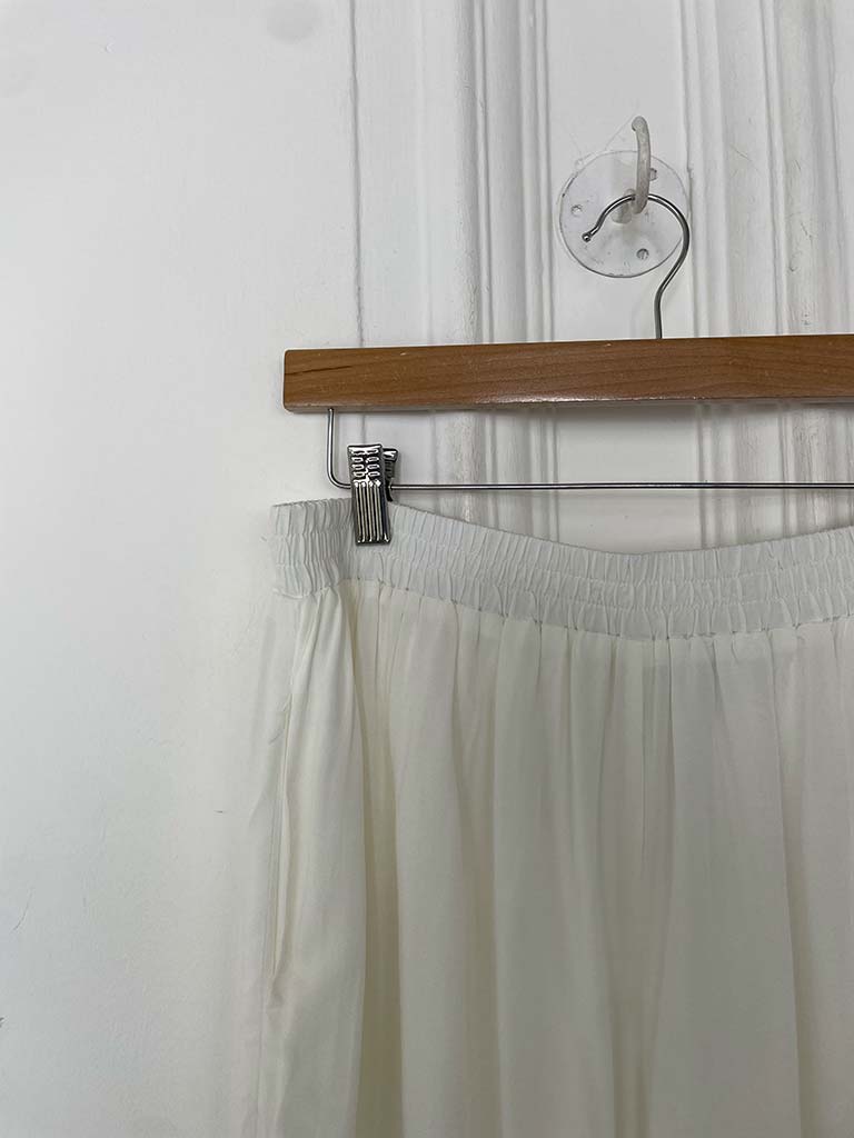 Sports Luxe Cuff Trousers - Warm White