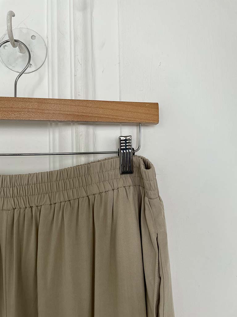 Sports Luxe Cuff Trousers - Stone