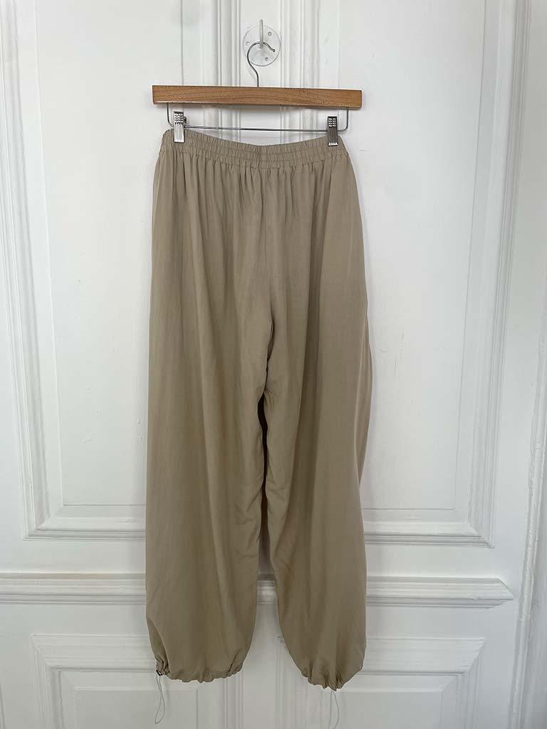 Sports Luxe Cuff Trousers - Stone