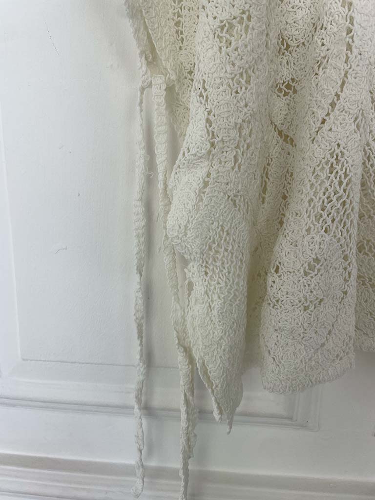 Crochet Tie Side Top - Warm White
