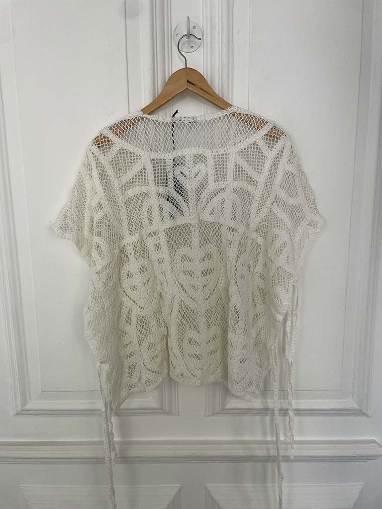 Crochet Tie Side Top - Warm White
