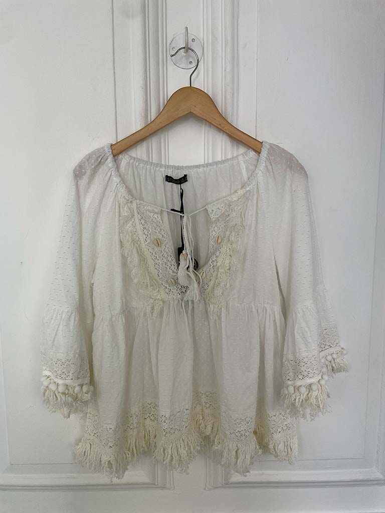 Seashell Boho Tassel Top