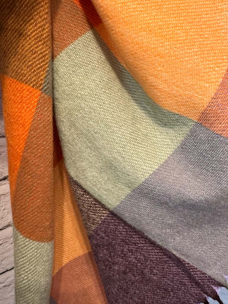 Check Wool Mix Scarf - Autumn